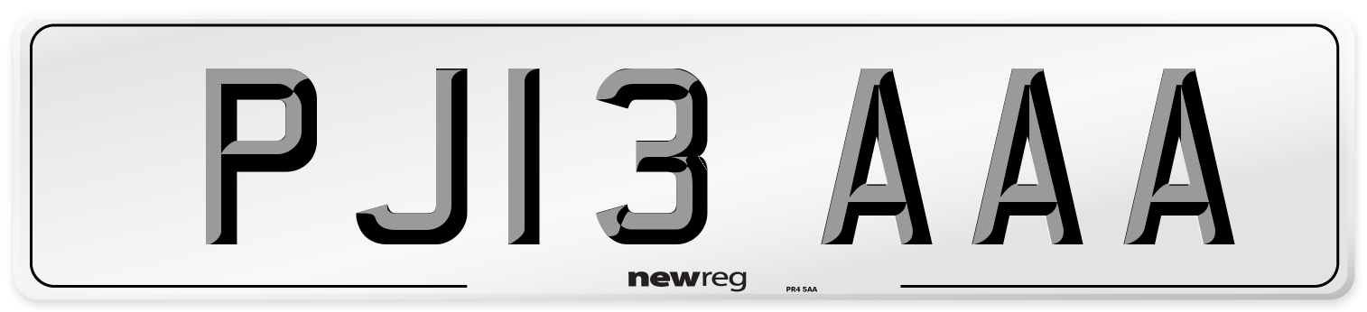 PJ13 AAA Number Plate from New Reg